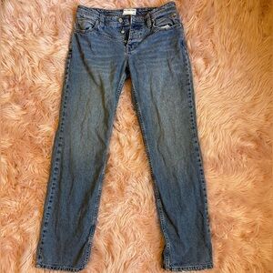 Free People Medium-Wash Boyfriend Low Rise Jeans
